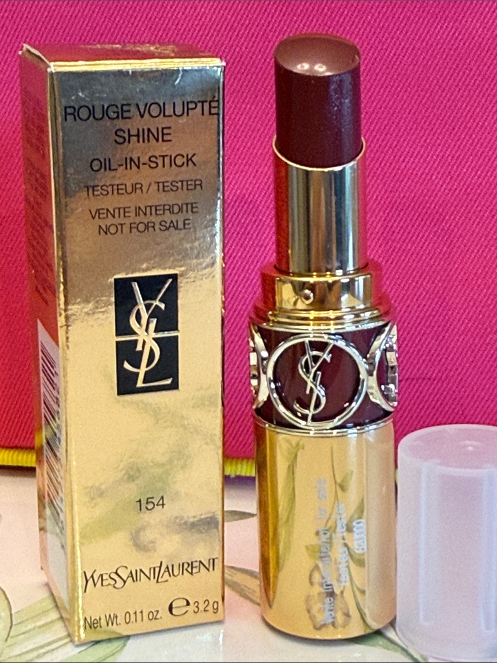 Yves Saint Laurent Rouge Volupté Shine Lipstick — Pink Brown 154